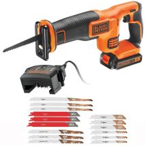 Black and Decker 18v Cordless Reciprocating Saw BDCR18 1 x 1.5ah + x15 Blades