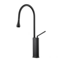 Black Bathroom Sink Rotatable New Pull Out Faucet Hot and Cold Water Bathroom Sink Wash Basin Shampoo Faucet