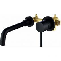 Boed - black brass faucet, wall mount bathroom faucet, in wall mount vanity faucet, wall mount bathroom or sink faucet,