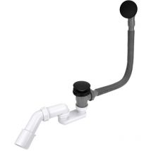 Tycner - Bath Waste With Overflow In Black With Long Flexible Siphon