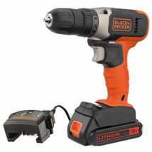 Black&decker - black+decker Outillage - Perceuse-visseuse sans fil 18 v, 1 batterie 1,5 Ah, chargeur BCD001C1-QW