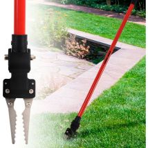 Black&decker - Unkrautstecher mit gezahnten Krallen großem Fußtritt rostfrei orange-schwarz