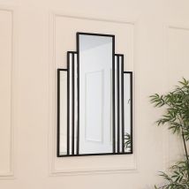 Melody Maison - Black Fan Art Deco Wall Mirror 90cm x 59cm - Black