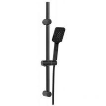 Invena - Black Shower Bar Head Riser Rail Handshower Column Set