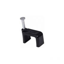 Black Flat Cable Clips 6mm 50 pieces - Silver