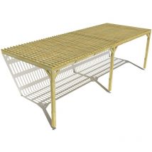 Ma Pergola Bois - Pergola bois • 8m x 3m • adossée • sens largeur • lattage bois • livraison comprise