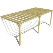 Ma Pergola Bois - Pergola bois • 7m x 3m • adossée • sens profondeur • livraison comprise