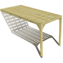 Ma Pergola Bois - Pergola bois • 2m x 5m • adossée • sens profondeur • platelage bois • livraison comprise