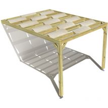 Ma Pergola Bois - Pergola bois • 3m x 4m • adossée • sens largeur • voilage semi-transparent inclus • livraison comprise