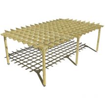 Ma Pergola Bois - Pergola bois • 7m x 4m • indépendante • style retro • livraison comprise