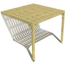 Ma Pergola Bois - Pergola bois • 3m x 3m • adossée • sens largeur • platelage bois • livraison comprise