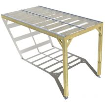 Ma Pergola Bois - Pergola bois • 2m x 4m • adossée • sens largeur • couverture étanche transparente incluse • livraison comprise