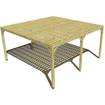 Ma Pergola Bois - Pergola bois • 5m x 5m • indépendante • sens profondeur • platelage bois • livraison comprise