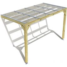 Ma Pergola Bois - Pergola bois • 4m x 2m • adossée • sens largeur • couverture étanche transparente incluse • livraison comprise