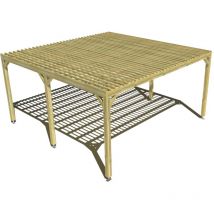 Ma Pergola Bois - Pergola bois • 5m x 5m • indépendante • sens largeur • lattage bois • livraison comprise