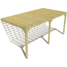 Ma Pergola Bois - Pergola bois • 6m x 3m • adossée • sens profondeur • lattage bois • livraison comprise