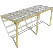 Ma Pergola Bois - Pergola bois • 6m x 2m • adossée • sens largeur • couverture étanche transparente incluse • livraison comprise