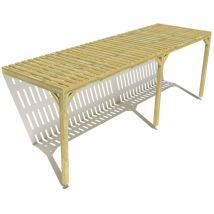 Ma Pergola Bois - Pergola bois • 7m x 2m • adossée • sens largeur • platelage bois • livraison comprise