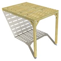 Ma Pergola Bois - Pergola bois • 2m x 3m • adossée • sens profondeur • platelage bois • livraison comprise