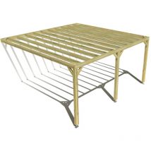 Ma Pergola Bois - Pergola bois • 5m x 5m • adossée • sens profondeur • livraison comprise