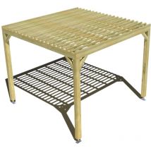 Ma Pergola Bois - Pergola bois • 3m x 3m • indépendante • sens profondeur • lattage bois • livraison comprise