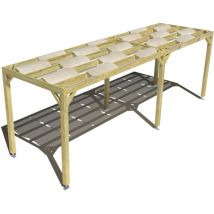 Ma Pergola Bois - Pergola bois • 7m x 2m • indépendante • sens largeur • voilage semi-transparent inclus • livraison comprise