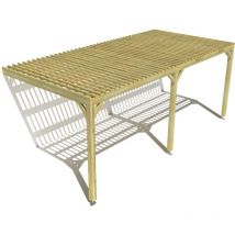 Ma Pergola Bois - Pergola bois • 6m x 3m • adossée • sens largeur • lattage bois • livraison comprise