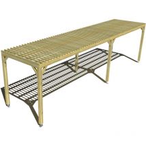 Pergola bois • 9m x 2m • indépendante • sens largeur • lattage bois • livraison comprise