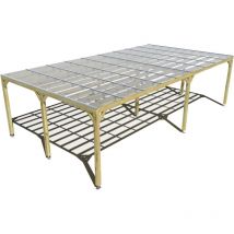 Ma Pergola Bois - Pergola bois • 9m x 5m • indépendante • sens largeur • couverture étanche transparente incluse • livraison comprise