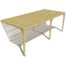 Ma Pergola Bois - Pergola bois • 7m x 3m • adossée • sens largeur • platelage bois • livraison comprise