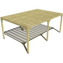 Ma Pergola Bois - Pergola bois • 6m x 4m • indépendante • sens profondeur • lattage bois • livraison comprise