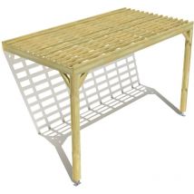 Ma Pergola Bois - Pergola bois • 4m x 2m • adossée • sens profondeur • lattage bois • livraison comprise