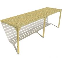 Ma Pergola Bois - Pergola bois • 8m x 2m • adossée • sens profondeur • platelage bois • livraison comprise