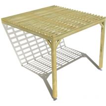 Ma Pergola Bois - Pergola bois • 3m x 3m • adossée • sens profondeur • lattage bois • livraison comprise
