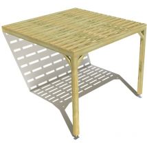 Ma Pergola Bois - Pergola bois • 3m x 3m • adossée • sens profondeur • platelage bois • livraison comprise
