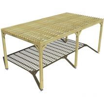 Ma Pergola Bois - Pergola bois • 6m x 3m • indépendante • sens profondeur • lattage bois • livraison comprise