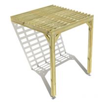 Pergola bois • 2m x 2m • adossée • sens profondeur • lattage bois • livraison comprise