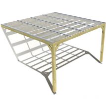 Ma Pergola Bois - Pergola bois • 4m x 4m • adossée • sens largeur • couverture étanche transparente incluse • livraison comprise