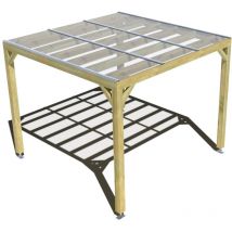 Ma Pergola Bois - Pergola bois • 3m x 3m • indépendante • sens largeur • couverture étanche transparente incluse • livraison comprise
