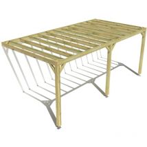 Ma Pergola Bois - Pergola bois • 6m x 3m • adossée • sens profondeur • livraison comprise