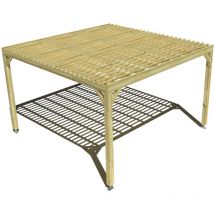Ma Pergola Bois - Pergola bois • 4m x 4m • indépendante • sens profondeur • lattage bois • livraison comprise