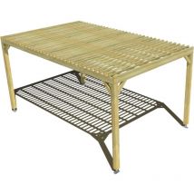 Ma Pergola Bois - Pergola bois • 3m x 5m • indépendante • sens profondeur • lattage bois • livraison comprise