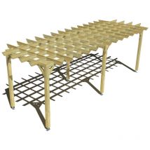 Ma Pergola Bois - Pergola bois • 7m x 2m • indépendante • style retro • livraison comprise