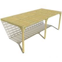 Ma Pergola Bois - Pergola bois • 7m x 3m • adossée • sens profondeur • platelage bois • livraison comprise