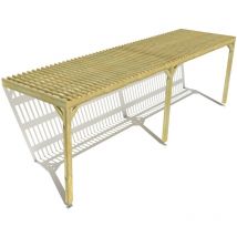 Ma Pergola Bois - Pergola bois • 8m x 2m • adossée • sens largeur • lattage bois • livraison comprise