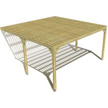 Ma Pergola Bois - Pergola bois • 5m x 5m • adossée • sens largeur • lattage bois • livraison comprise