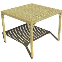 Ma Pergola Bois - Pergola bois • 3m x 3m • indépendante • sens profondeur • platelage bois • livraison comprise