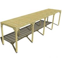 Ma Pergola Bois - Pergola bois • 10m x 2m • indépendante • sens profondeur • platelage bois • livraison comprise