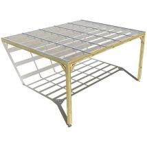 Ma Pergola Bois - Pergola bois • 5m x 4m • adossée • sens largeur • couverture étanche transparente incluse • livraison comprise