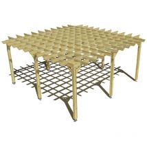 Ma Pergola Bois - Pergola bois • 5m x 5m • indépendante • style retro • livraison comprise